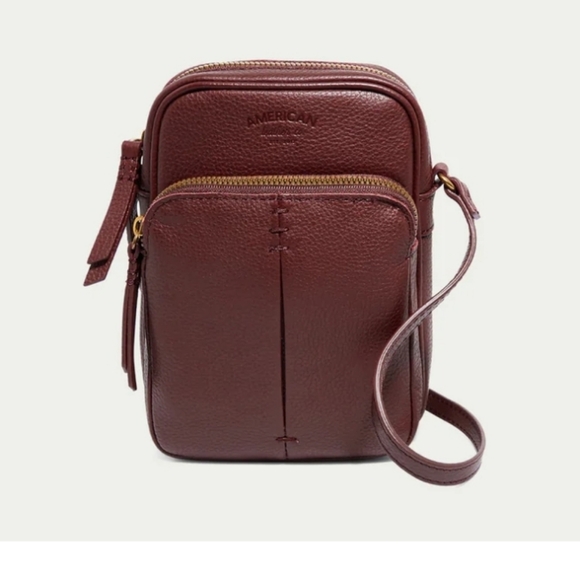 American Leather Company Cleveland Collection Brown Crossbody Bag - Picture 2 of 14